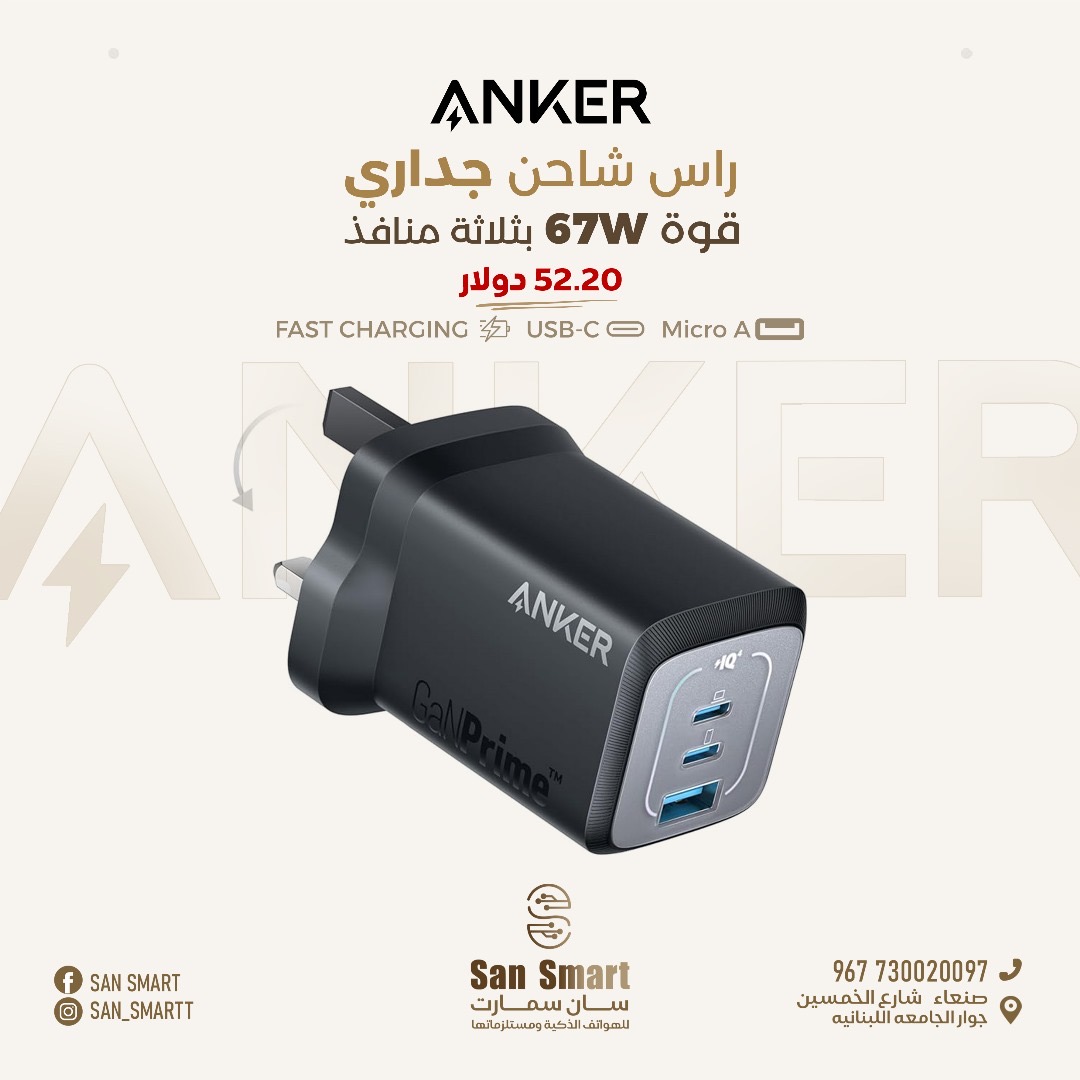 راس شاحن جداري